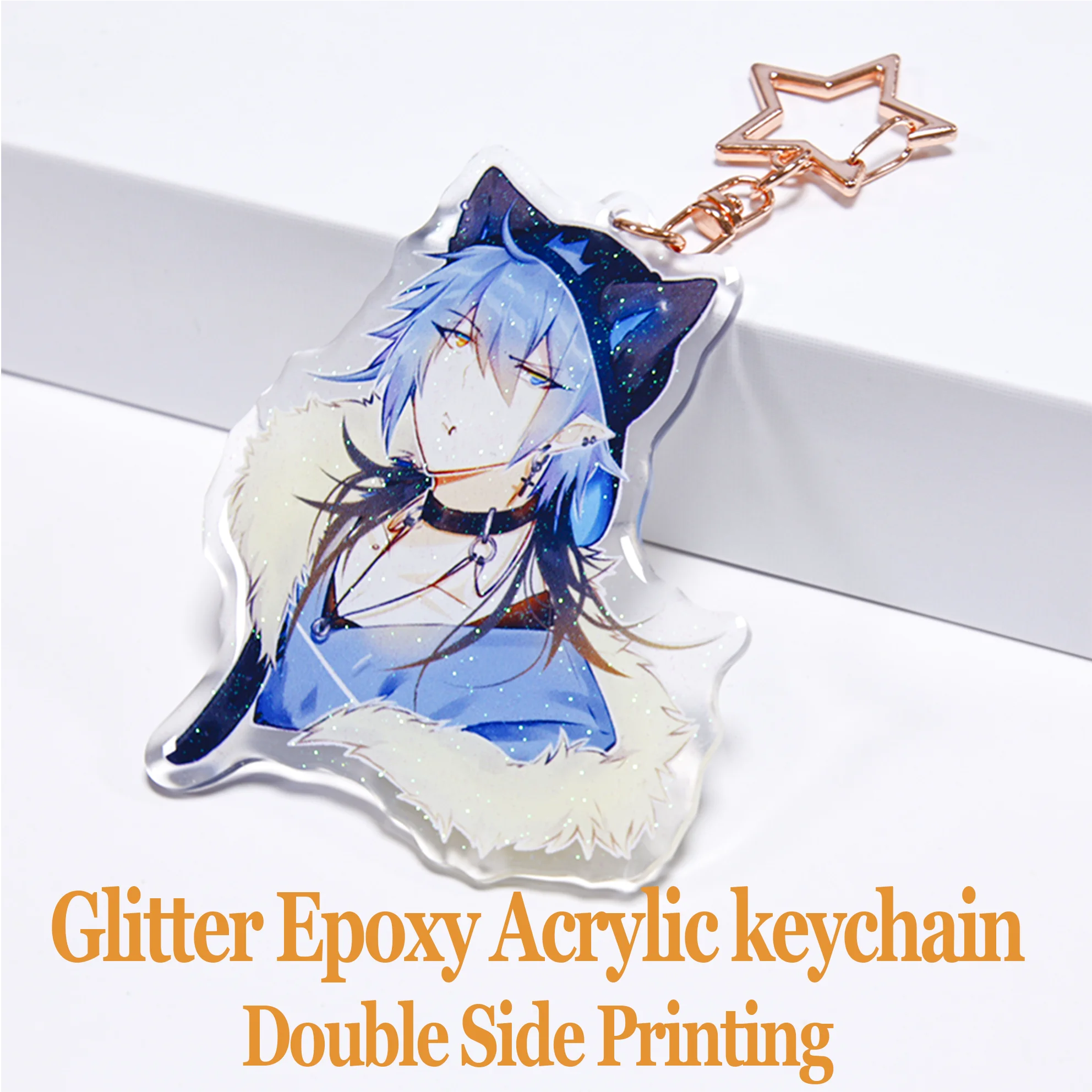 Anime Acrylic Keychain Cartoon Cute Charms Hologram Key Chain Keyholder