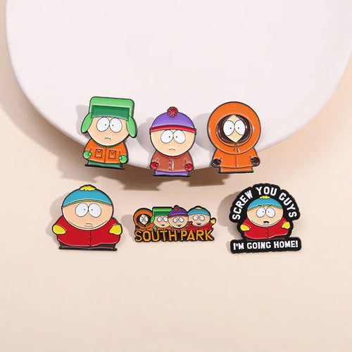 6PCS Cartoon Animated Character Enamel Pins Brooches Backpack Hat Jewelry Gifts