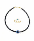 Evil Eye Black Crystal Anklet | Nazar Protection | Handmade Jewelry