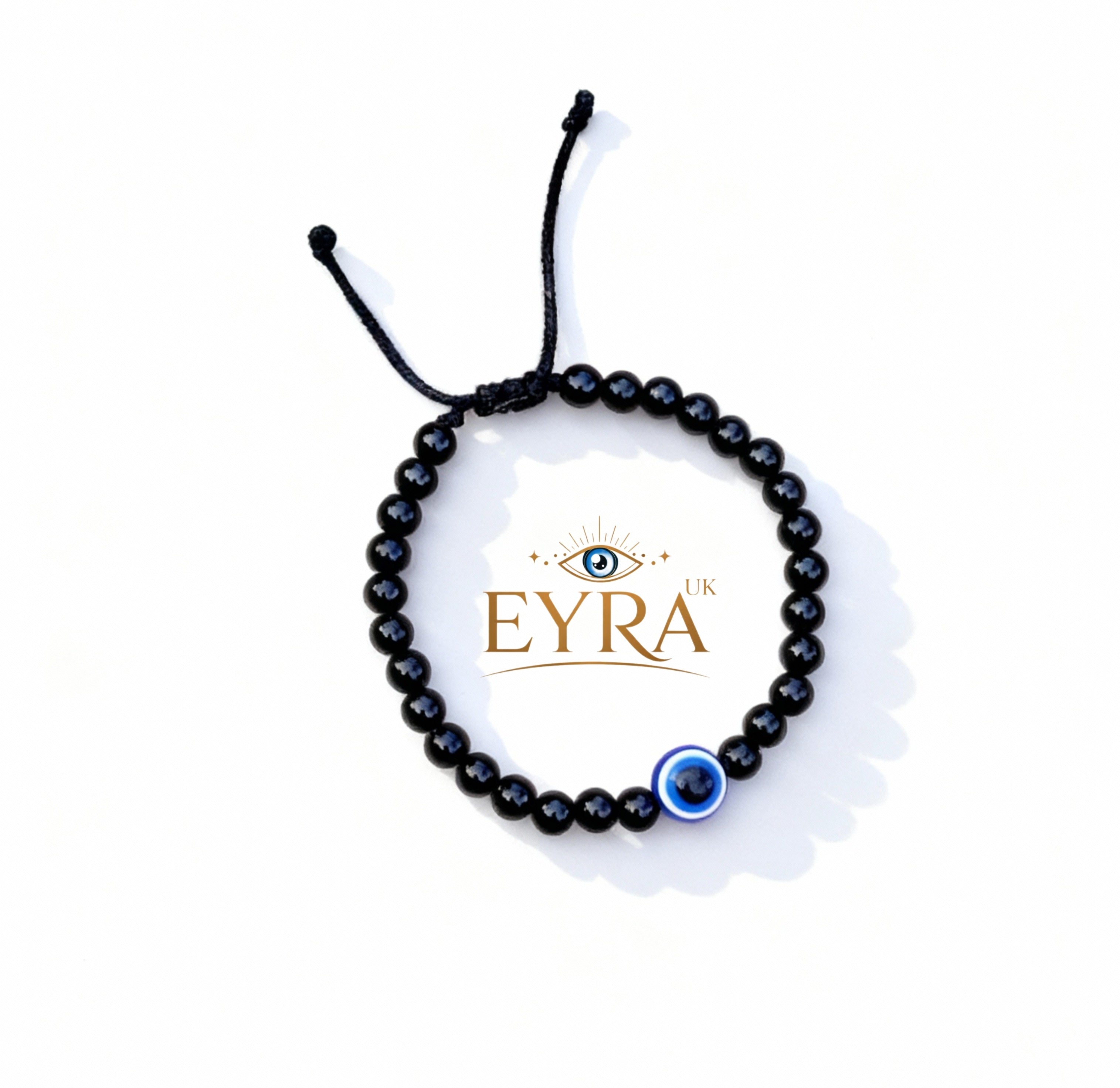 Evil Eye Black Onyx Unisex Adjustable Anklet and Bracelet | Nazar Protection
